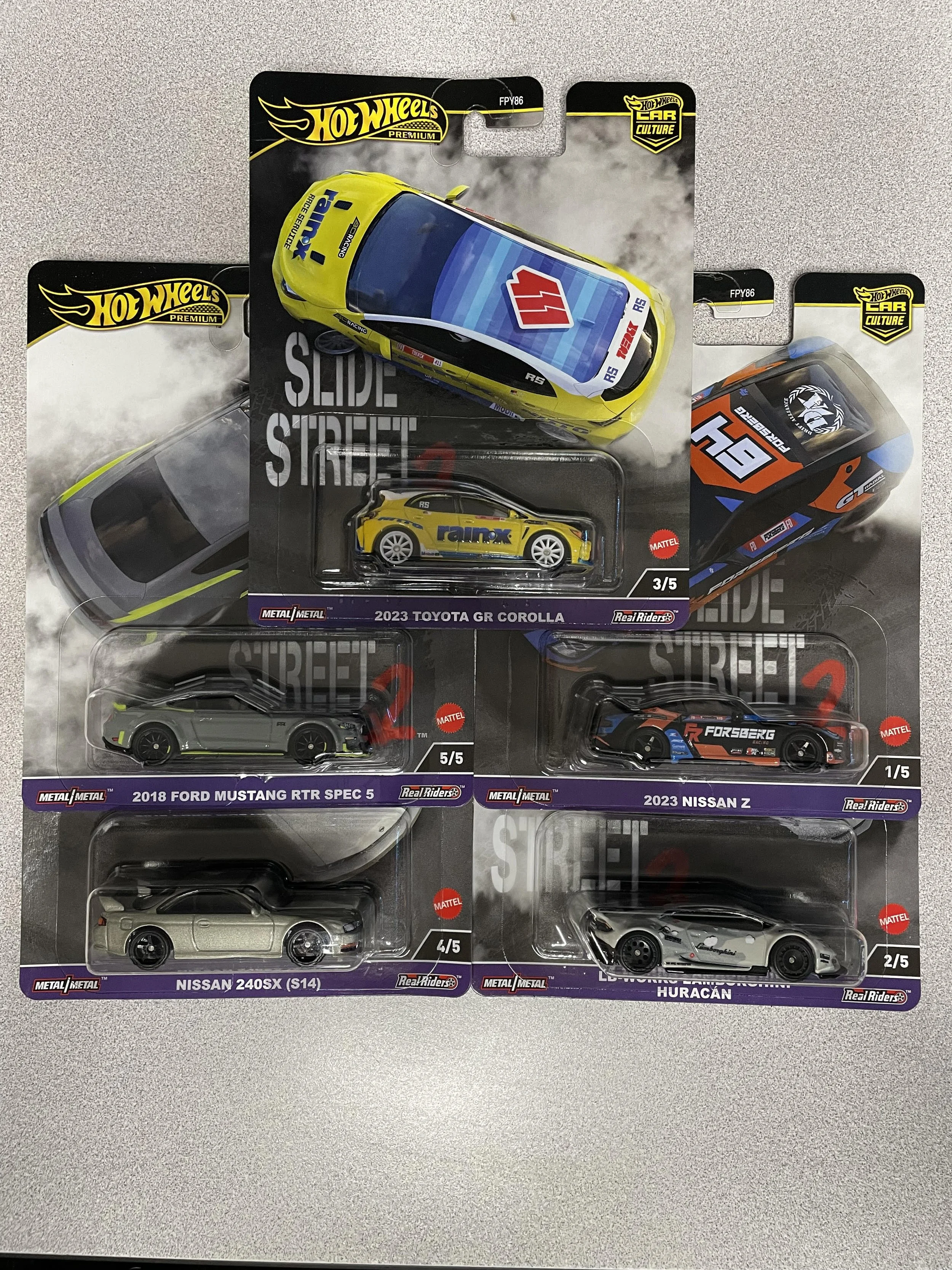 ホットウィール スライドストリート 5台セット Hot Wheels - Car Culture - Street Slide 2 - 5 Car Set — JDM Diecast